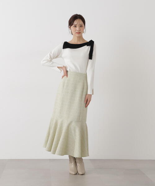 PROPORTION BODY DRESSING(プロポーションボディドレッシング)の「スプリングツイードマーメイドスカート / 1216120102(スカート・レディース・イエロー/ブラック・P/S/MEDIUM)」の5枚目の写真