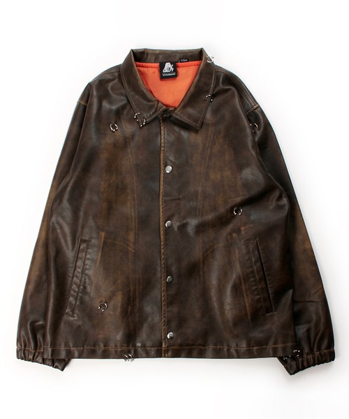 GALFY(ガルフィー)の「GALFY-バチバチピアスPUコーチ(その他アウター・メンズ・カーキ/ブラウン/ブラック・L/XL)」の9枚目の写真