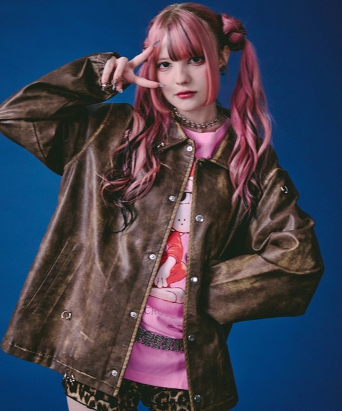 GALFY(ガルフィー)の「GALFY-バチバチピアスPUコーチ(その他アウター・メンズ・カーキ/ブラウン/ブラック・L/XL)」の21枚目の写真