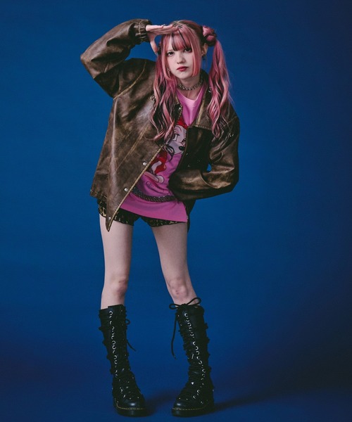 GALFY(ガルフィー)の「GALFY-バチバチピアスPUコーチ(その他アウター・メンズ・カーキ/ブラウン/ブラック・L/XL)」の19枚目の写真