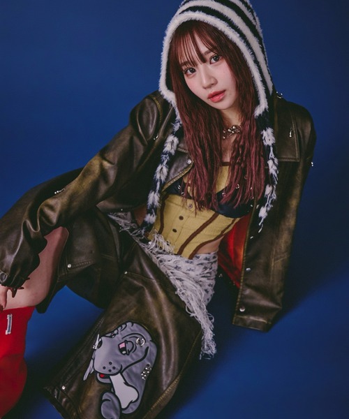 GALFY(ガルフィー)の「GALFY-バチバチピアスPUコーチ(その他アウター・メンズ・カーキ/ブラウン/ブラック・L/XL)」の17枚目の写真