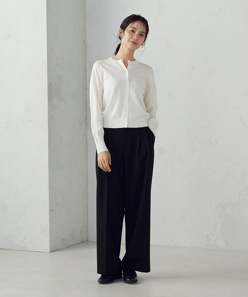 COMME CA ISM(コムサイズム)の「ストレッチツイル 2タックワイドパンツ / セットアップ対応(その他パンツ・レディース・ネイビー/ブラック・SMALL/MEDIUM/LARGE/X-LARGE)」の5枚目の写真