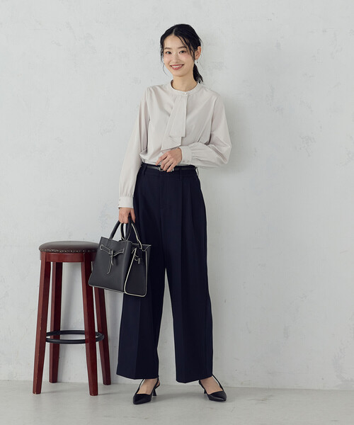 COMME CA ISM(コムサイズム)の「ストレッチツイル 2タックワイドパンツ / セットアップ対応(その他パンツ・レディース・ネイビー/ブラック・SMALL/MEDIUM/LARGE/X-LARGE)」の7枚目の写真