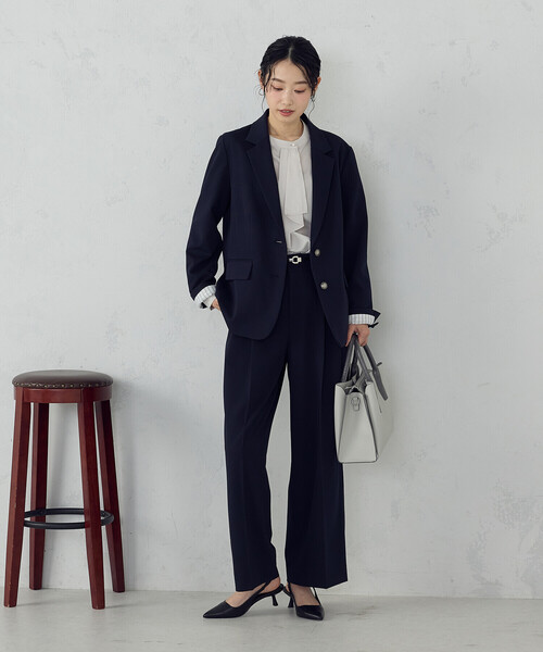 COMME CA ISM(コムサイズム)の「ストレッチツイル 2タックワイドパンツ / セットアップ対応(その他パンツ・レディース・ネイビー/ブラック・SMALL/MEDIUM/LARGE/X-LARGE)」の8枚目の写真