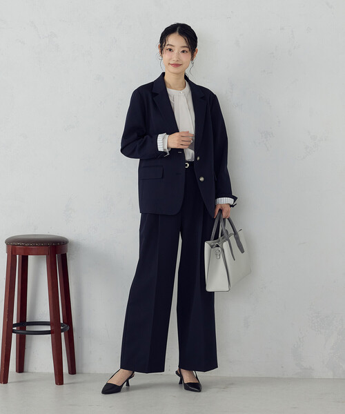 COMME CA ISM(コムサイズム)の「ストレッチツイル 2タックワイドパンツ / セットアップ対応(その他パンツ・レディース・ネイビー/ブラック・SMALL/MEDIUM/LARGE/X-LARGE)」の9枚目の写真