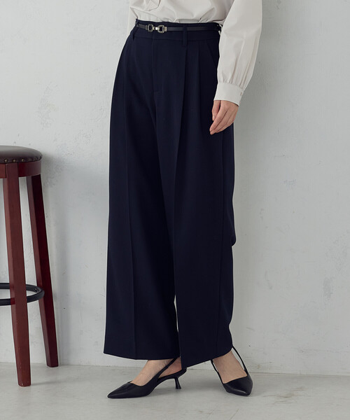COMME CA ISM(コムサイズム)の「ストレッチツイル 2タックワイドパンツ / セットアップ対応(その他パンツ・レディース・ネイビー/ブラック・SMALL/MEDIUM/LARGE/X-LARGE)」の11枚目の写真