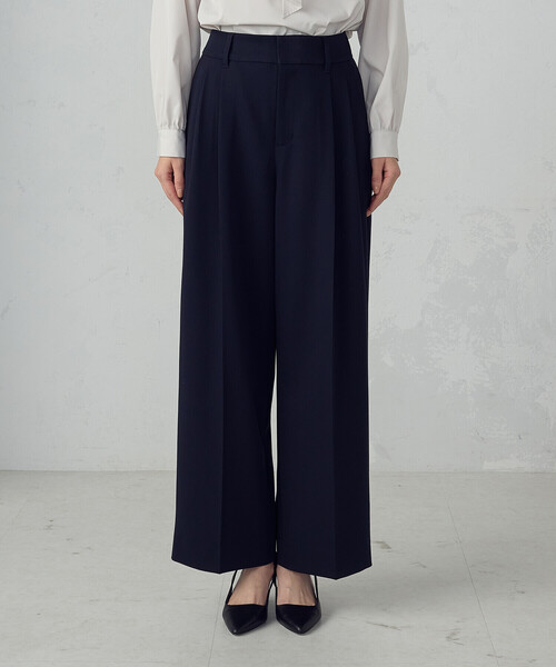 COMME CA ISM(コムサイズム)の「ストレッチツイル 2タックワイドパンツ / セットアップ対応(その他パンツ・レディース・ネイビー/ブラック・SMALL/MEDIUM/LARGE/X-LARGE)」の12枚目の写真