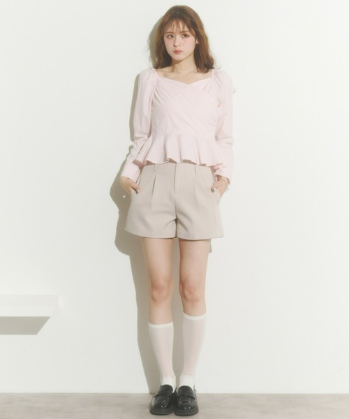 Olu.（オルドット）の「カシュクールシャツブラウス（シャツ/ブラウス・レディース・ピンク/キャメル/ネイビー・FREE）」の8枚目の写真