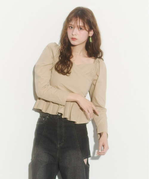 Olu.（オルドット）の「カシュクールシャツブラウス（シャツ/ブラウス・レディース・ピンク/キャメル/ネイビー・FREE）」の11枚目の写真