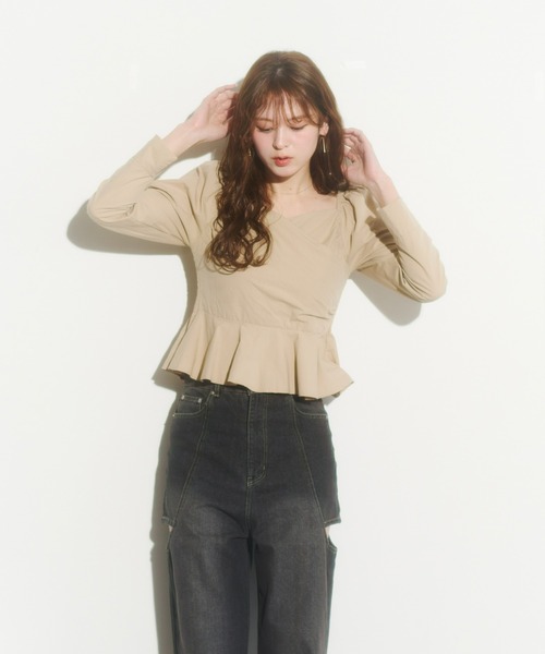 Olu.（オルドット）の「カシュクールシャツブラウス（シャツ/ブラウス・レディース・ピンク/キャメル/ネイビー・FREE）」の12枚目の写真