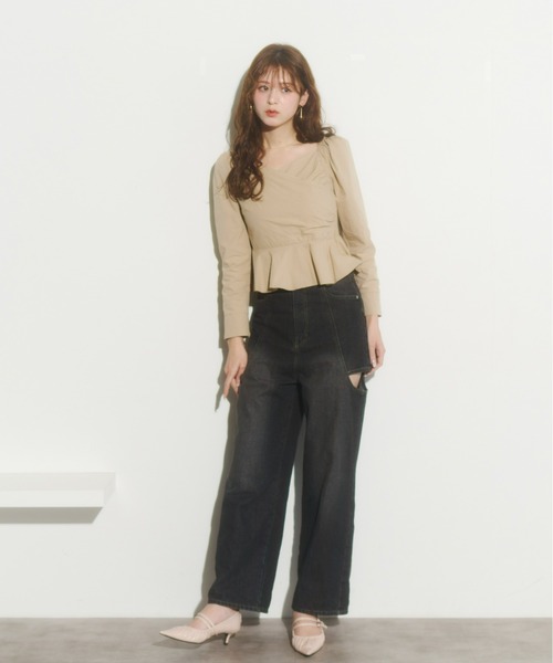 Olu.（オルドット）の「カシュクールシャツブラウス（シャツ/ブラウス・レディース・ピンク/キャメル/ネイビー・FREE）」の13枚目の写真