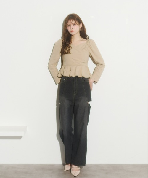 Olu.（オルドット）の「カシュクールシャツブラウス（シャツ/ブラウス・レディース・ピンク/キャメル/ネイビー・FREE）」の14枚目の写真