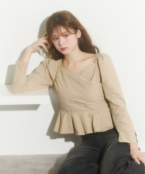 Olu.（オルドット）の「カシュクールシャツブラウス（シャツ/ブラウス・レディース・ピンク/キャメル/ネイビー・FREE）」の15枚目の写真