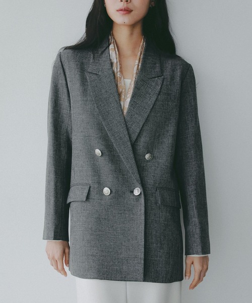 A part by（アパートバイ）の「LNTテーラードジャケット（テーラードジャケット・レディース・ブラック系その他2/ネイビー/ベージュ・MEDIUM/SMALL）」の2枚目の写真