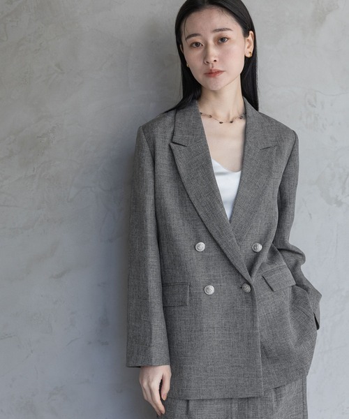 A part by（アパートバイ）の「LNTテーラードジャケット（テーラードジャケット・レディース・ブラック系その他2/ネイビー/ベージュ・MEDIUM/SMALL）」の6枚目の写真