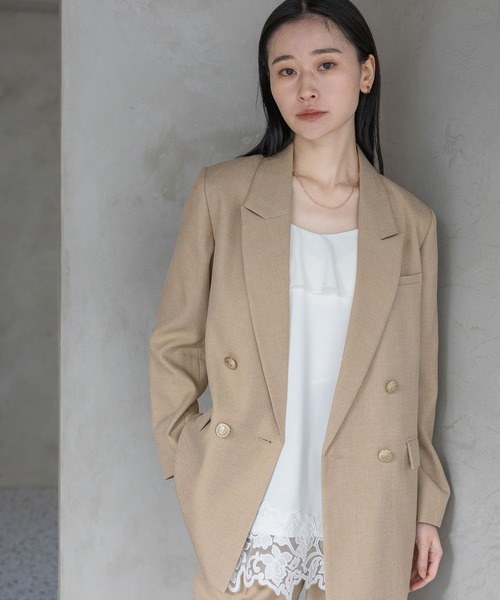 A part by（アパートバイ）の「LNTテーラードジャケット（テーラードジャケット・レディース・ブラック系その他2/ネイビー/ベージュ・MEDIUM/SMALL）」の14枚目の写真