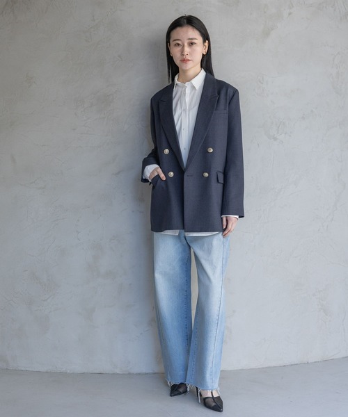 A part by（アパートバイ）の「LNTテーラードジャケット（テーラードジャケット・レディース・ブラック系その他2/ネイビー/ベージュ・MEDIUM/SMALL）」の17枚目の写真