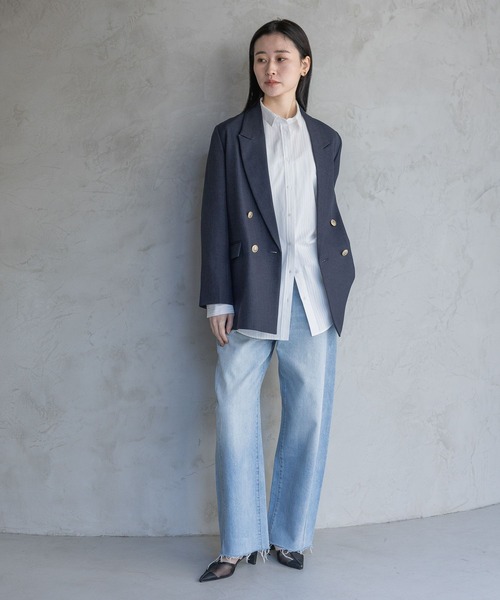 A part by（アパートバイ）の「LNTテーラードジャケット（テーラードジャケット・レディース・ブラック系その他2/ネイビー/ベージュ・MEDIUM/SMALL）」の19枚目の写真