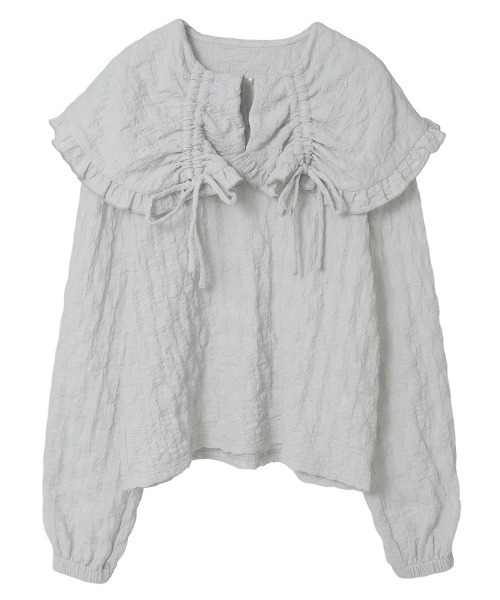 Candy Stripper（キャンディストリッパー）の「DRAWSTRING RIBBON ブラウス（シャツ/ブラウス・レディース・ライトグレー/ブラック/オフホワイト・FREE）」の3枚目の写真