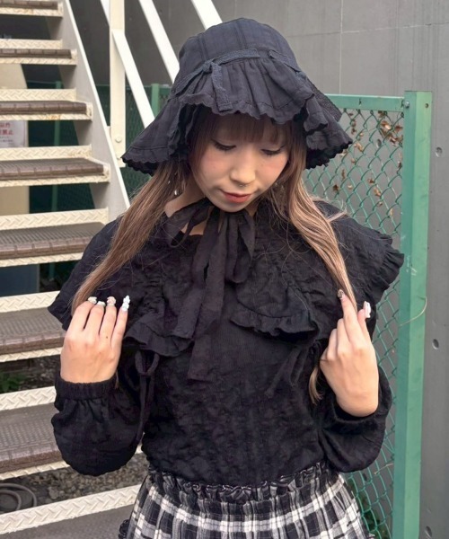 Candy Stripper（キャンディストリッパー）の「DRAWSTRING RIBBON ブラウス（シャツ/ブラウス・レディース・ライトグレー/ブラック/オフホワイト・FREE）」の17枚目の写真