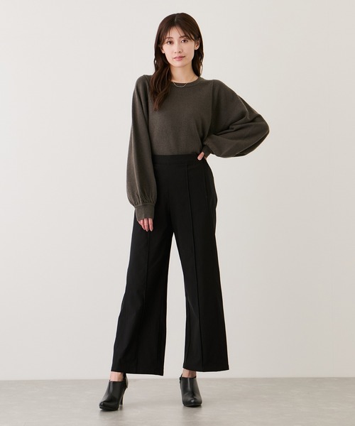Jayro(ジャイロ)の「HAKIYASE裏起毛ワイドパンツ(その他パンツ・レディース・ブラック/ホワイト系その他・38)」の6枚目の写真