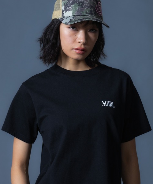 X-girl(エックスガール)の「COLORFUL LOGO S/S TEE(Tシャツ/カットソー・レディース・ブルー/ブラック/ホワイト・S/M/L)」の12枚目の写真