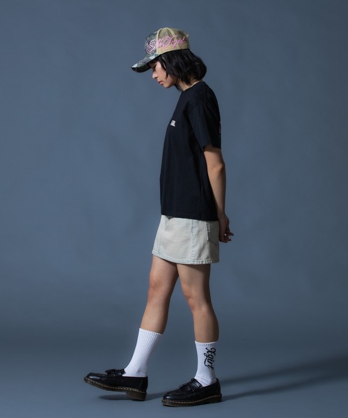 X-girl(エックスガール)の「COLORFUL LOGO S/S TEE(Tシャツ/カットソー・レディース・ブルー/ブラック/ホワイト・S/M/L)」の19枚目の写真