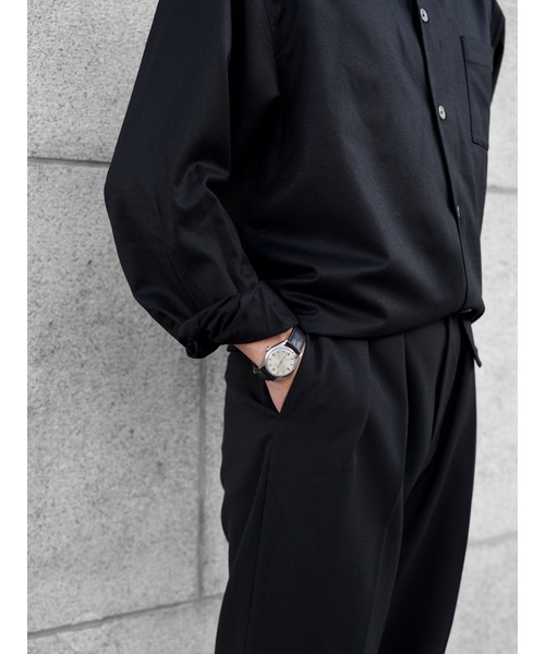 Blank Product.(ブランクプロダクト)の「【TENON】SUPER 120`s BAND COLLAR SHIRT(シャツ/ブラウス・メンズ・チャコールグレー/ブラック・LARGE/MEDIUM)」の12枚目の写真