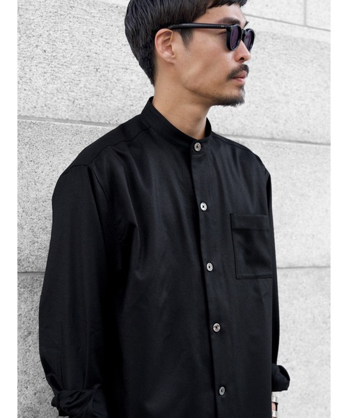 Blank Product.(ブランクプロダクト)の「【TENON】SUPER 120`s BAND COLLAR SHIRT(シャツ/ブラウス・メンズ・チャコールグレー/ブラック・LARGE/MEDIUM)」の13枚目の写真