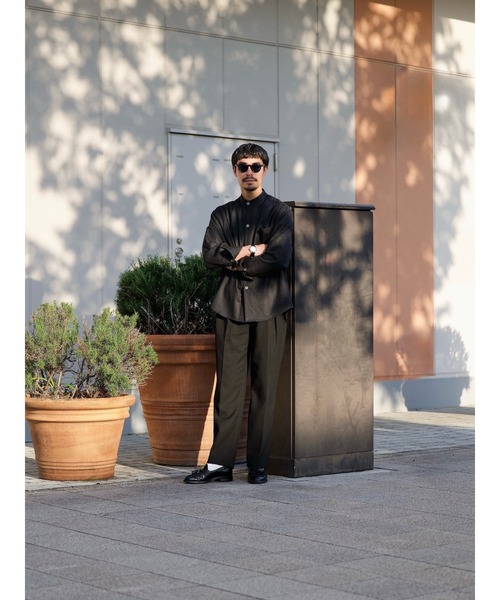 Blank Product.(ブランクプロダクト)の「【TENON】SUPER 120`s BAND COLLAR SHIRT(シャツ/ブラウス・メンズ・チャコールグレー/ブラック・LARGE/MEDIUM)」の15枚目の写真