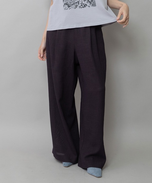 Munich（ミューニック）の「【吸水・速乾性】ポリエステルレーヨンカラミ織りワイドパンツ（その他パンツ・レディース・ブラック/ベージュ/ブラウン・S/M）」の3枚目の写真