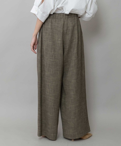 Munich（ミューニック）の「【吸水・速乾性】ポリエステルレーヨンカラミ織りワイドパンツ（その他パンツ・レディース・ブラック/ベージュ/ブラウン・S/M）」の6枚目の写真