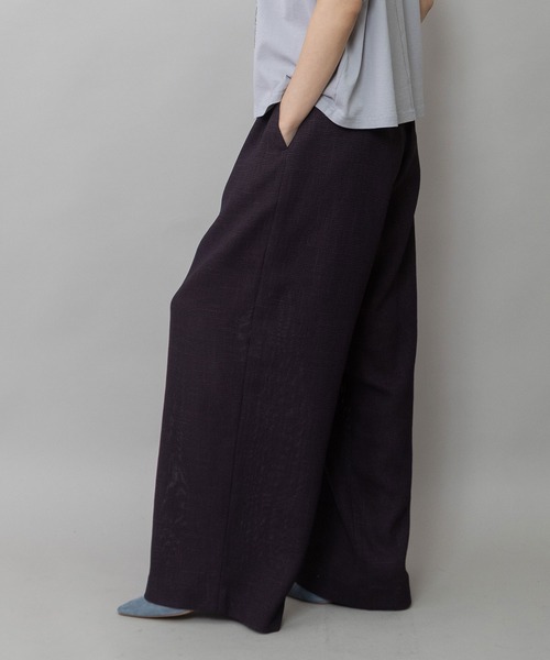 Munich（ミューニック）の「【吸水・速乾性】ポリエステルレーヨンカラミ織りワイドパンツ（その他パンツ・レディース・ブラック/ベージュ/ブラウン・S/M）」の21枚目の写真