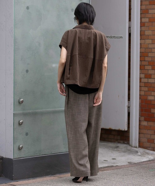 Munich（ミューニック）の「【吸水・速乾性】ポリエステルレーヨンカラミ織りワイドパンツ（その他パンツ・レディース・ブラック/ベージュ/ブラウン・S/M）」の19枚目の写真