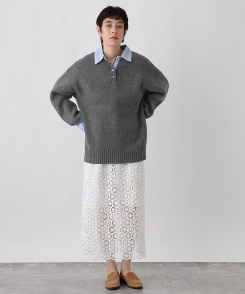 studio CLIP(スタディオクリップ)の「《ウタオ》セパレートレーススカート(スカート・レディース・オフホワイト/ブラック・FREE)」の4枚目の写真