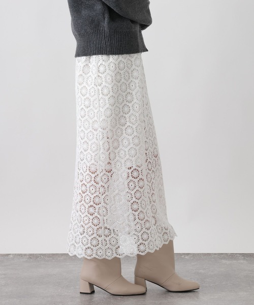 studio CLIP(スタディオクリップ)の「《ウタオ》セパレートレーススカート(スカート・レディース・オフホワイト/ブラック・FREE)」の8枚目の写真