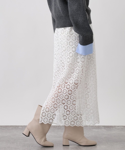 studio CLIP(スタディオクリップ)の「《ウタオ》セパレートレーススカート(スカート・レディース・オフホワイト/ブラック・FREE)」の9枚目の写真