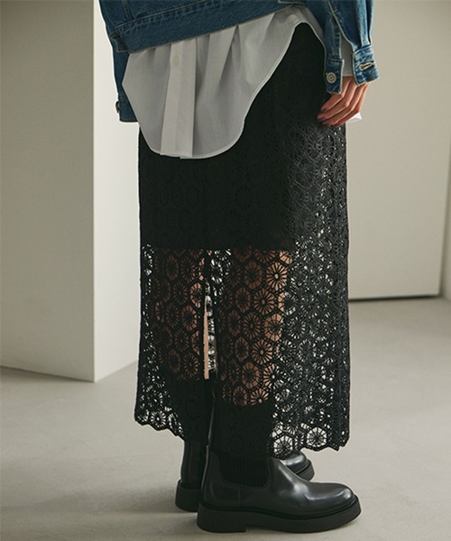 studio CLIP(スタディオクリップ)の「《ウタオ》セパレートレーススカート(スカート・レディース・オフホワイト/ブラック・FREE)」の11枚目の写真