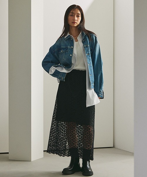 studio CLIP(スタディオクリップ)の「《ウタオ》セパレートレーススカート(スカート・レディース・オフホワイト/ブラック・FREE)」の12枚目の写真