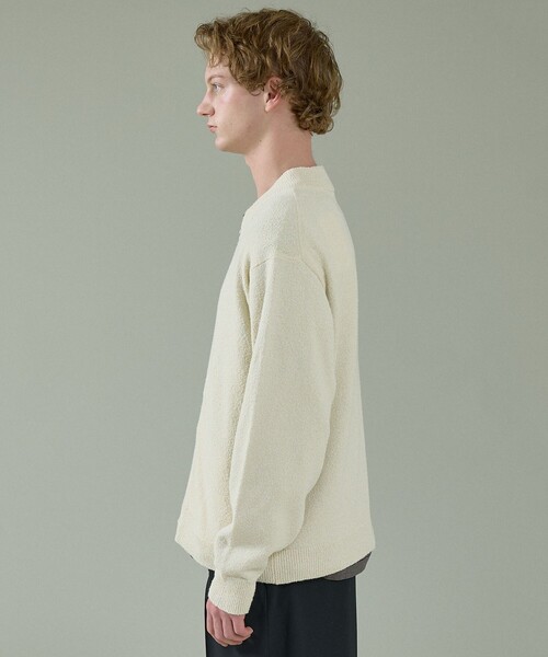 ABAHOUSE（アバハウス）の「コットンブークレー ダブルZIP ニットブルゾン / クルーカーディガン（カーディガン/ボレロ・メンズ・ブラック/オフホワイト/ブラウン・48/46）」の6枚目の写真