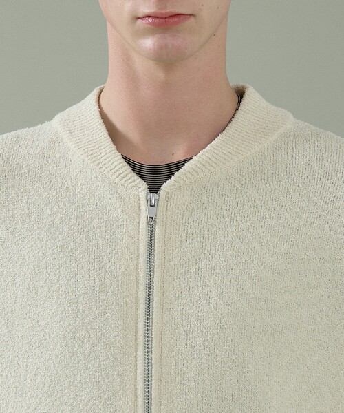 ABAHOUSE（アバハウス）の「コットンブークレー ダブルZIP ニットブルゾン / クルーカーディガン（カーディガン/ボレロ・メンズ・ブラック/オフホワイト/ブラウン・48/46）」の8枚目の写真