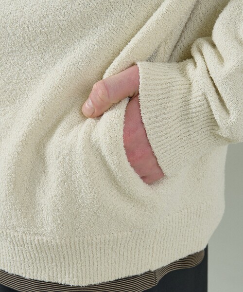 ABAHOUSE（アバハウス）の「コットンブークレー ダブルZIP ニットブルゾン / クルーカーディガン（カーディガン/ボレロ・メンズ・ブラック/オフホワイト/ブラウン・48/46）」の10枚目の写真