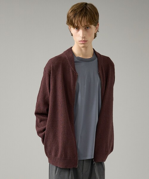 ABAHOUSE（アバハウス）の「コットンブークレー ダブルZIP ニットブルゾン / クルーカーディガン（カーディガン/ボレロ・メンズ・ブラック/オフホワイト/ブラウン・48/46）」の19枚目の写真