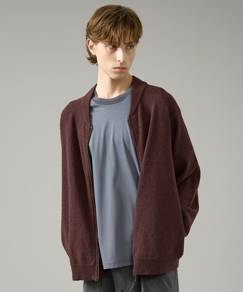 ABAHOUSE（アバハウス）の「コットンブークレー ダブルZIP ニットブルゾン / クルーカーディガン（カーディガン/ボレロ・メンズ・ブラック/オフホワイト/ブラウン・48/46）」の20枚目の写真