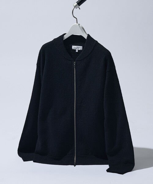 ABAHOUSE(アバハウス)の「コットンブークレー ダブルZIP ニットブルゾン / クルーカーディガン(カーディガン/ボレロ・メンズ・ブラック/オフホワイト/ブラウン・48/46)」の10枚目の写真