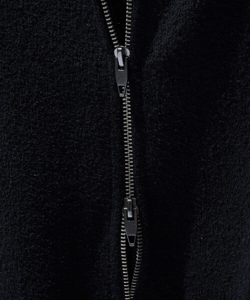 ABAHOUSE(アバハウス)の「コットンブークレー ダブルZIP ニットブルゾン / クルーカーディガン(カーディガン/ボレロ・メンズ・ブラック/オフホワイト/ブラウン・48/46)」の9枚目の写真