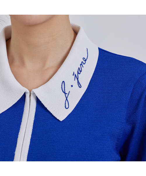 J.JANE(ジェイジェーン)の「ビビッドカラー半袖ニット (ブルー)(ニット/セーター・レディース・ブルー・S/M)」の5枚目の写真