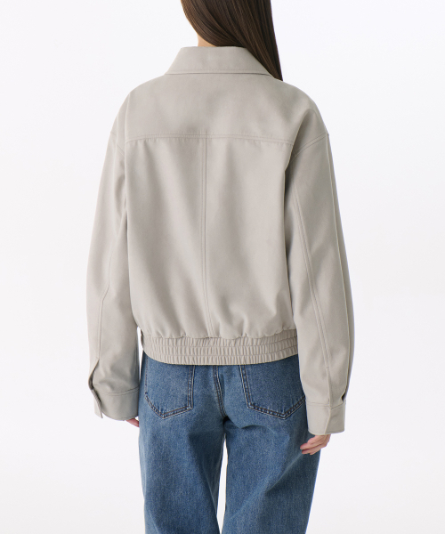 MUSINSA STANDARD WOMAN（ムシンサスタンダードウーマン）の「ウィメンズ シンセティックスエード ブルゾンジャケット [マッシュルーム]（ブルゾン・レディース・その他・LARGE/MEDIUM/X-SMALL/SMALL）」の5枚目の写真