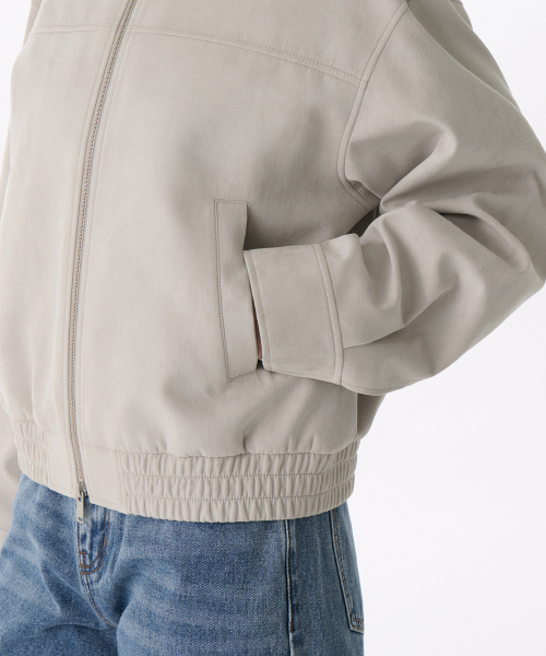 MUSINSA STANDARD WOMAN（ムシンサスタンダードウーマン）の「ウィメンズ シンセティックスエード ブルゾンジャケット [マッシュルーム]（ブルゾン・レディース・その他・LARGE/MEDIUM/X-SMALL/SMALL）」の2枚目の写真