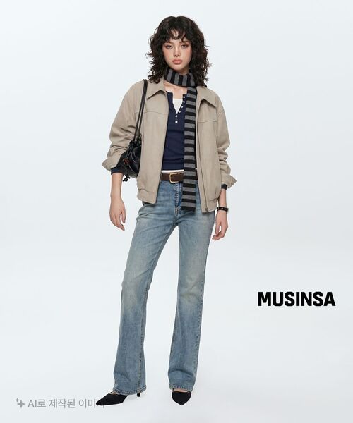 MUSINSA STANDARD WOMAN（ムシンサスタンダードウーマン）の「ウィメンズ シンセティックスエード ブルゾンジャケット [マッシュルーム]（ブルゾン・レディース・その他・LARGE/MEDIUM/X-SMALL/SMALL）」の11枚目の写真